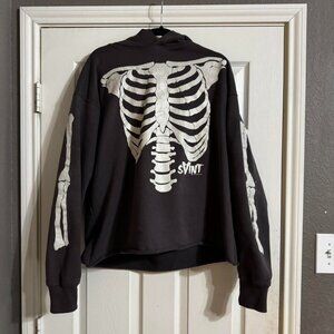 Saint Michael x Vlone Bone Black/Gray Cropped Hoodie